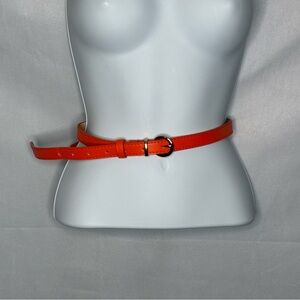🐼 3/$25 EUC Orange Leather Skinny Belt from Brazil